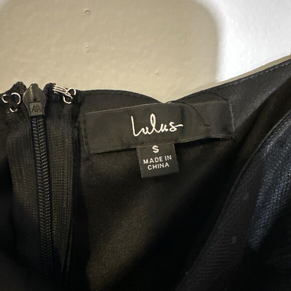 LULU'S SZ S Black For Love Mesh Tulle Tiered Ruffled Maxi Dress NEW Witchy Goth - Picture 2 of 16